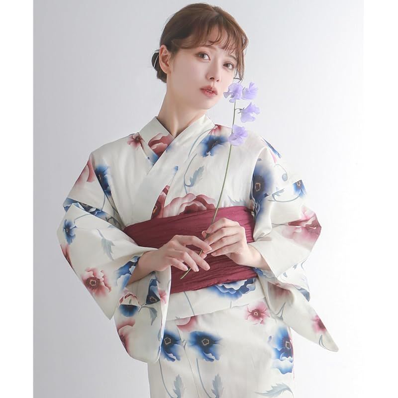 在庫セール】[KYOETSU] [キョウエツ] 浴衣セット 変わり織 生成