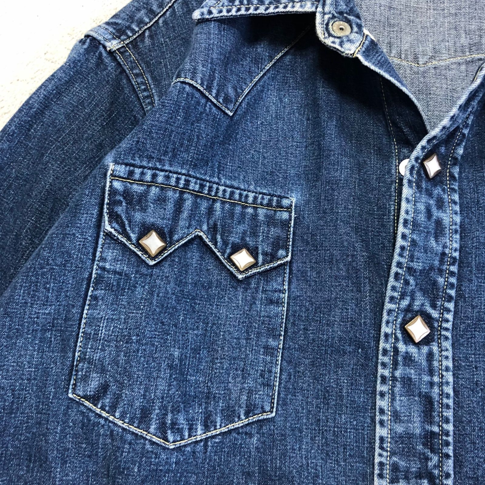 WAREHOUSE デニムシャツ ウエスタンシャツ ワークシャツ ノコギリ