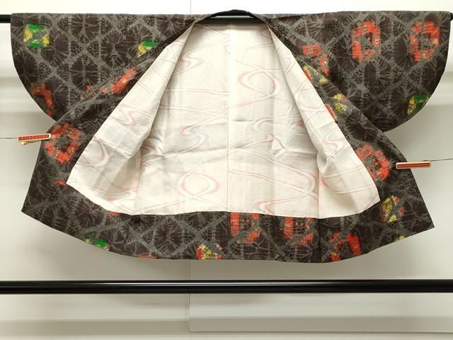 平和屋着物＃道行コート リバーシブル 花菱地紋 暈し染め ロング丈