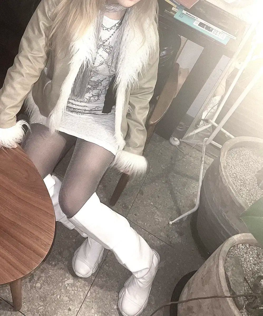 着用画像 ODOR オドア メイド ムートン ファージャケット