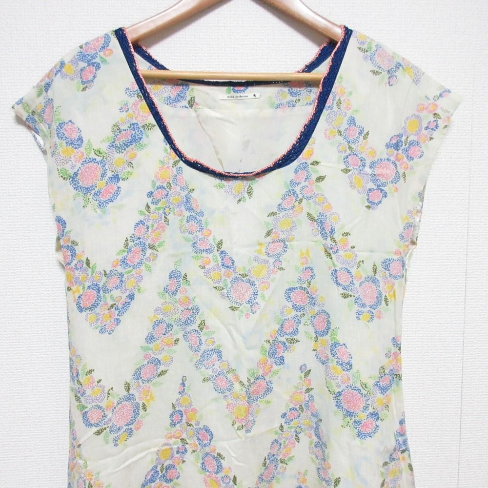 美品 mina perhonen ミナペルホネン flower curtain シルク 