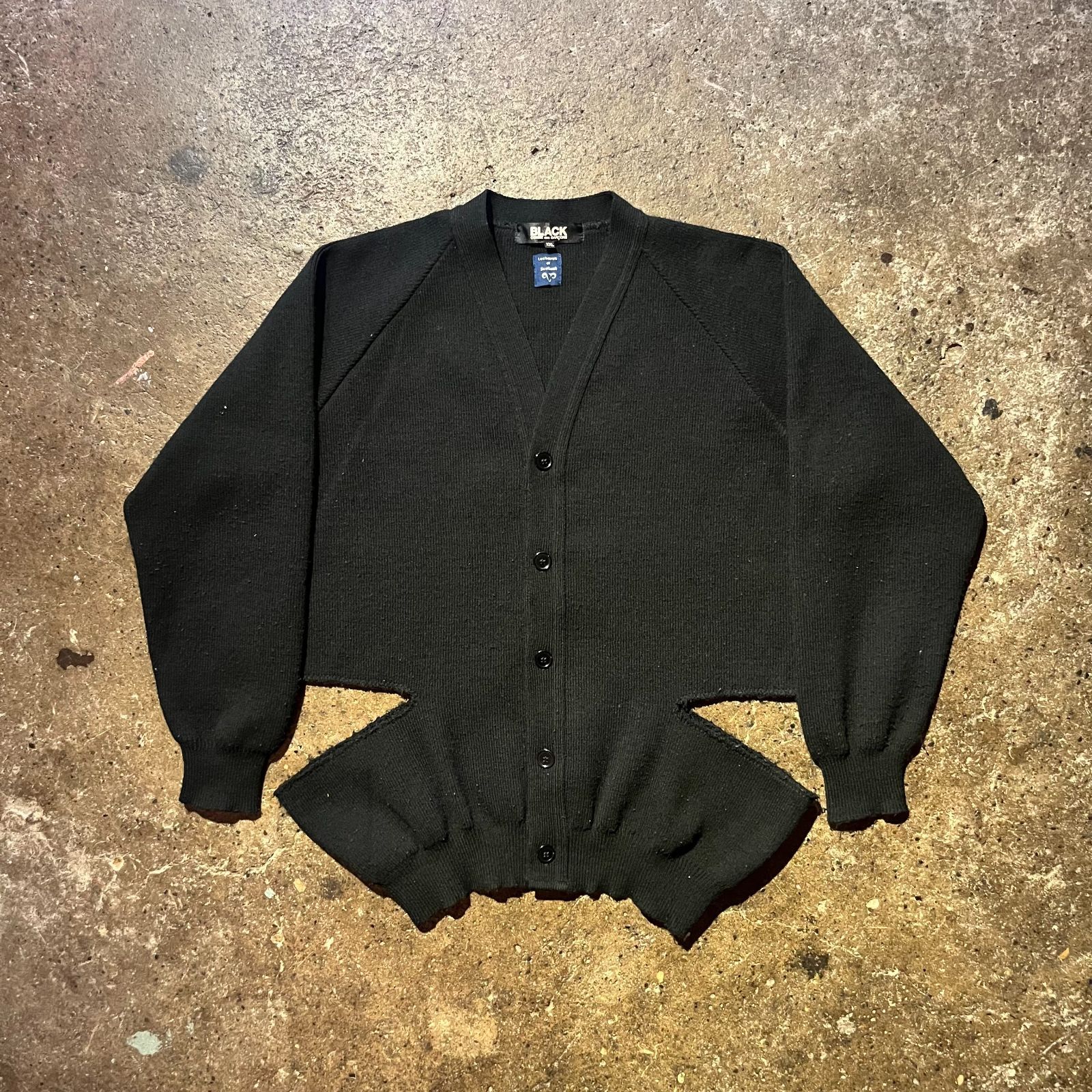 BLACK COMME des GARCONS 20aw Lochaven of Scotland ブロークン加工カーディガン XXL ブラックコムデギャルソン ロックエーベン 2020aw AD2020