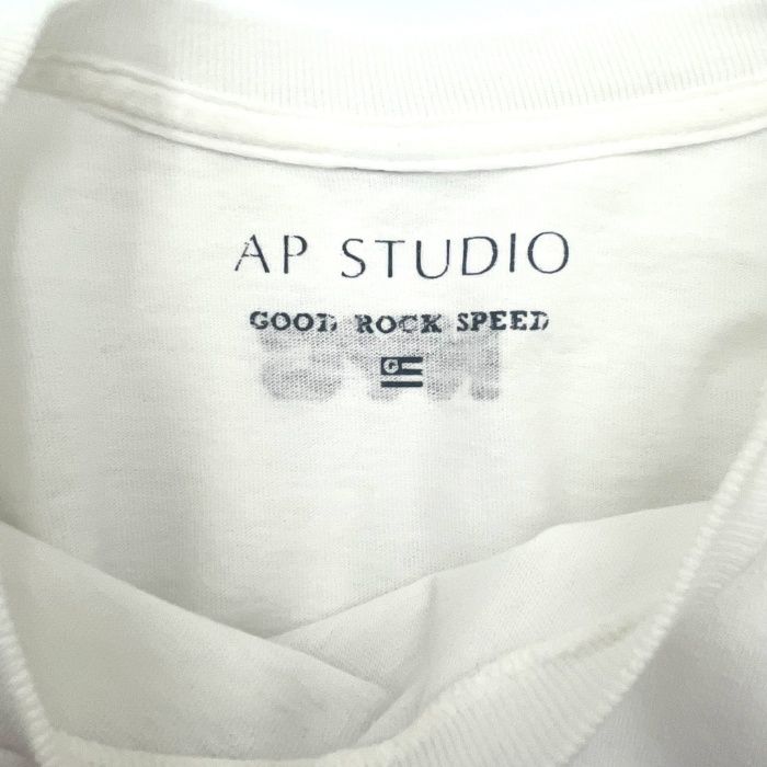 エーピーストゥディオ AP STUDIO ロゴカットソー ワイドスリーブ ゆったり ホワイト 白