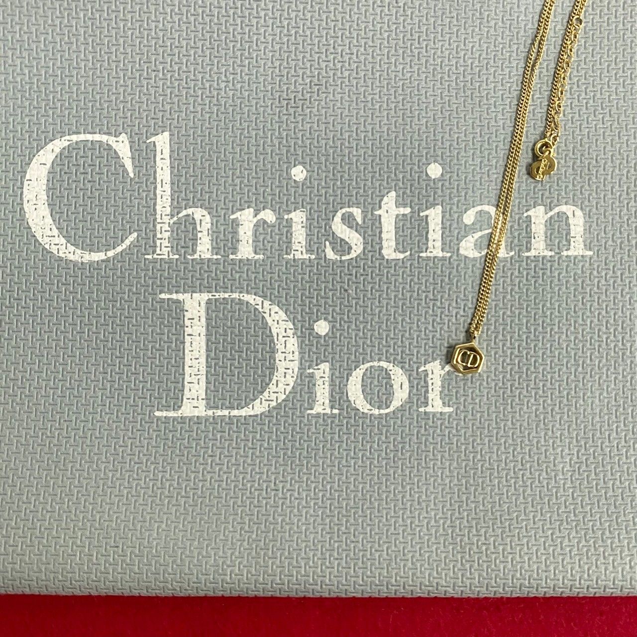 ほぼ未使用 Christian Dior ディオール ロゴ 金具 チェーン ネックレス