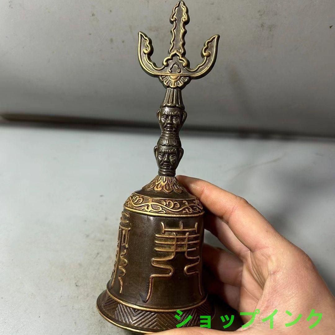 銅器 仏教法器 天蓬帝鐘 天蓬鈴 三清鈴 三叉金剛鈴 手振り鈴 銅鈴工芸品 置物 銅器 仏教法器 天蓬帝鐘 天蓬鈴 三清鈴 三叉金剛