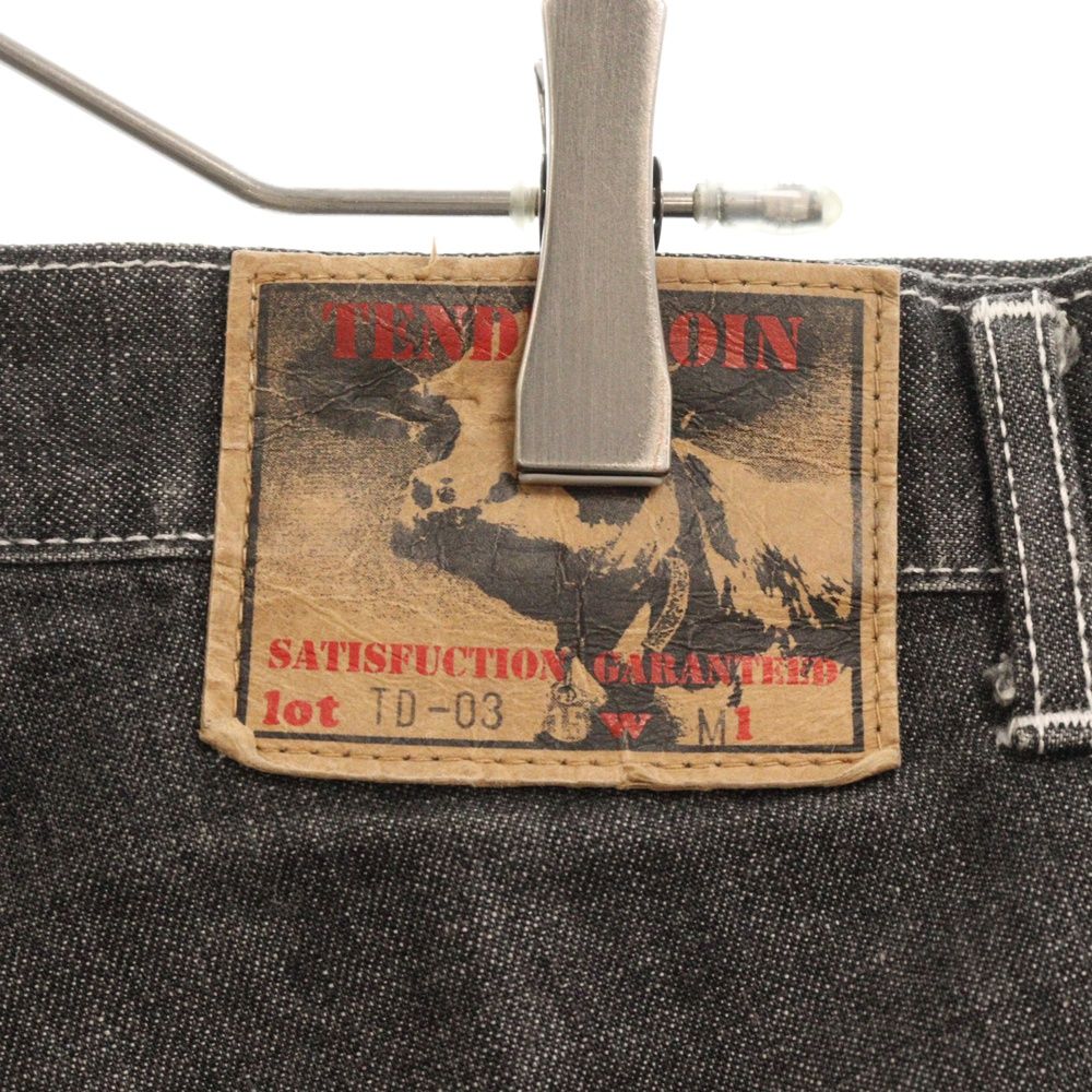 初期 牛タグ TD-03 TENDERLOIN シンチバック ブラックデニム TENDERLOIN (テンダーロイン) TD-03シンチバック ワイド ジーンズ