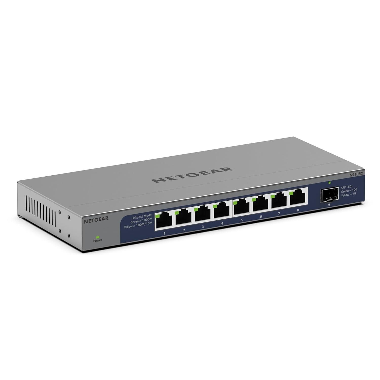 【新品・2営業日で発送】NETGEAR ネットギア ギガビット8ポート 10G SFP+ 1スロット アンマネージスイッチ(GS108X-100JPS)