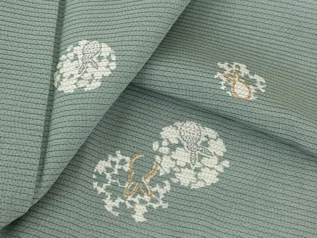 平和屋着物＊夏物 小紋 絽 花丸文 正絹 AABB0621st