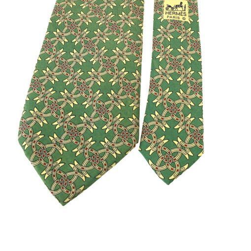 中古】 エルメス(Hermes) ネクタイ シルク グリーン 08GA353
