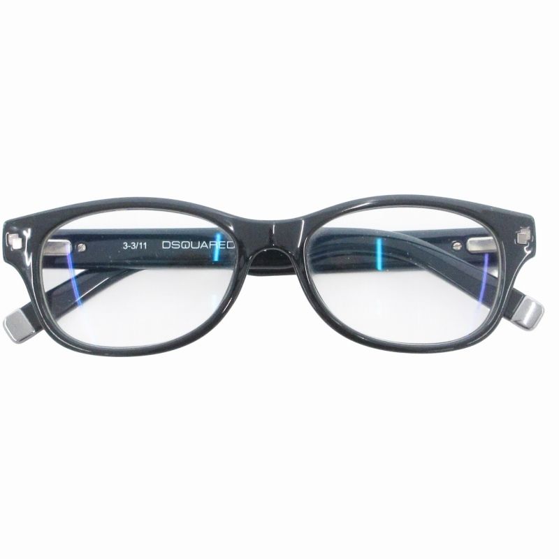 ディースクエアード DSQUARED2 メガネ 眼鏡 度入り フルリム ロゴ 黒 ブラック DQ5030 |GV