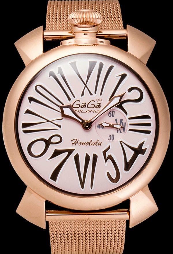 GaGa MILANO ガガミラノ マヌアーレスリム 46MM 5081.L.E.HO.1 QZ 300本 電池交換済