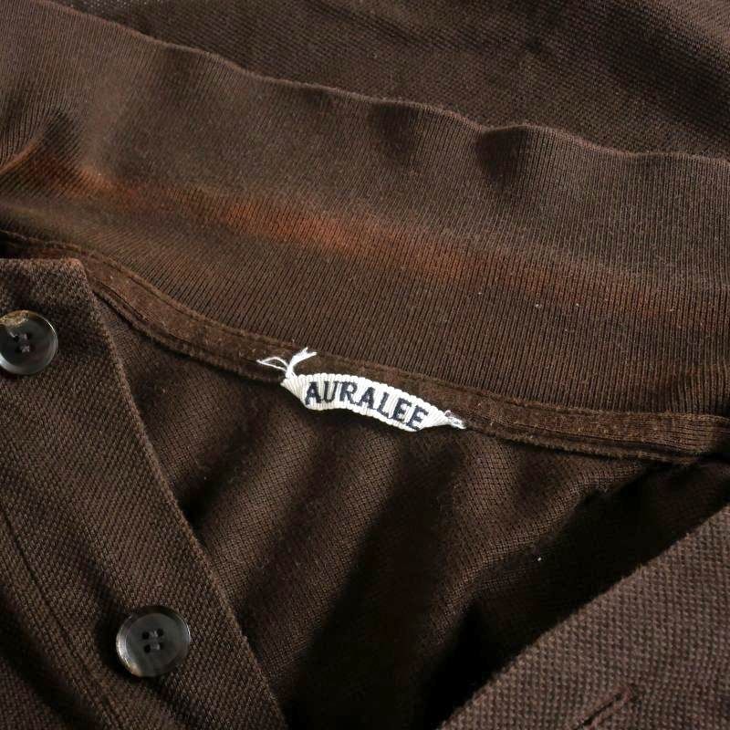 オーラリー AURALEE 21SS SUPER FINE COTTON SALT SHRINK PIQUE BIG POLO  オーバーサイズポロシャツ 半袖 5 ブラウン 茶 A21SP01EK