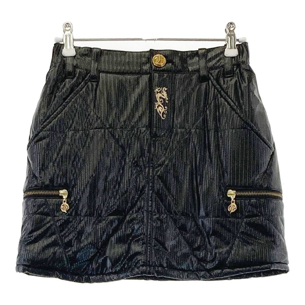 サイズ 1 DANCE WITH DRAGON ダンスウィズドラゴン 中綿スカート 総柄 ブラック系 240101479693 ゴルフウェア レディース ストスト