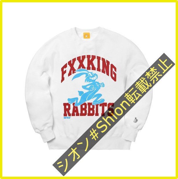 新品】FR2 (エフアールツー) FXXKING RABBITS フロントプリント クルーネックスウェットトレーナー - メルカリ