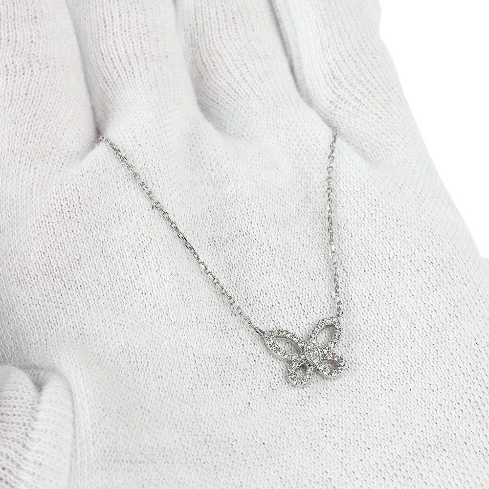 □新同□ グラフ バタフライシルエット ネックレス ダイヤモンド  