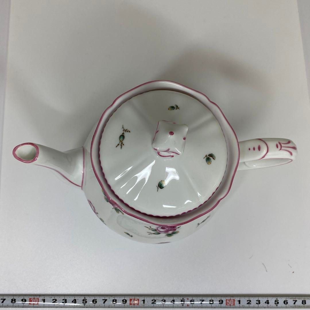 リチャードジノリアンティックローズティーポットL幅約22㎝東な6-0924 1F