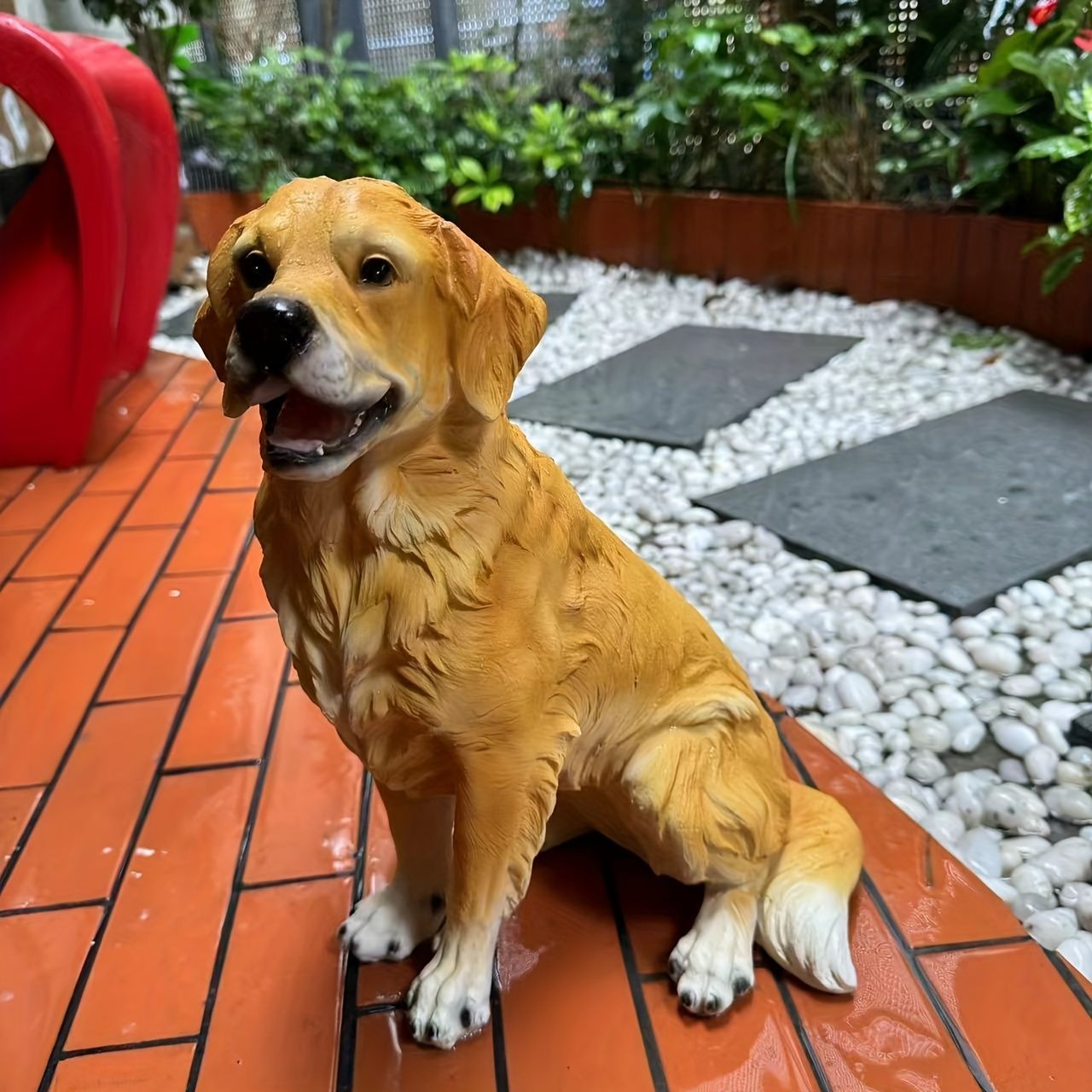 ガーデンオーナメント 犬 樹脂製 置物 オブジェ インテリア 屋外 庭の 