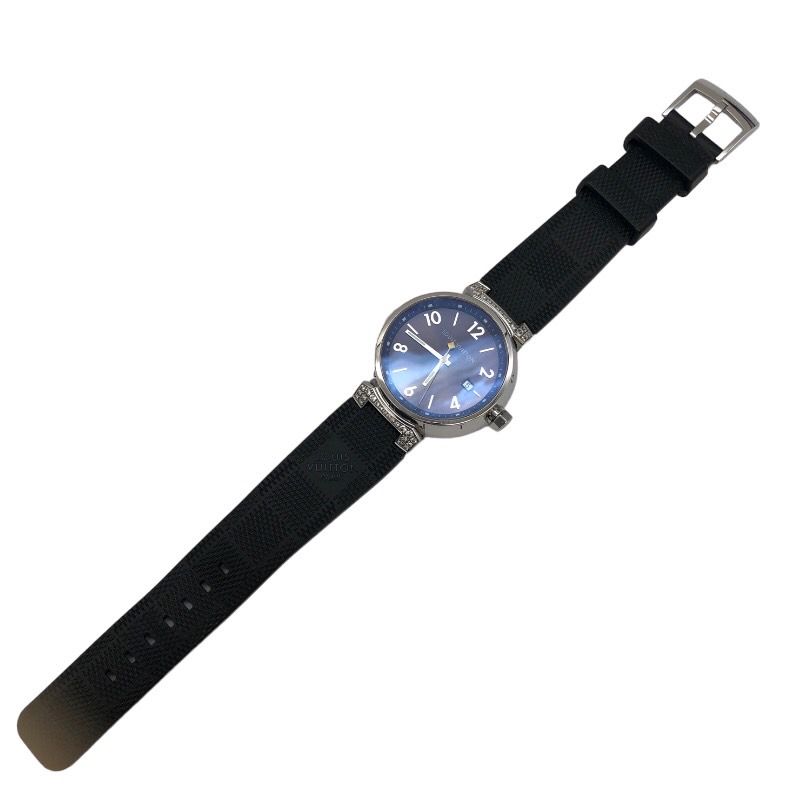 ルイ・ヴィトン LOUIS VUITTON タンブール Q111G ダークブラウン ステンレススチール クオーツ メンズ 腕時計