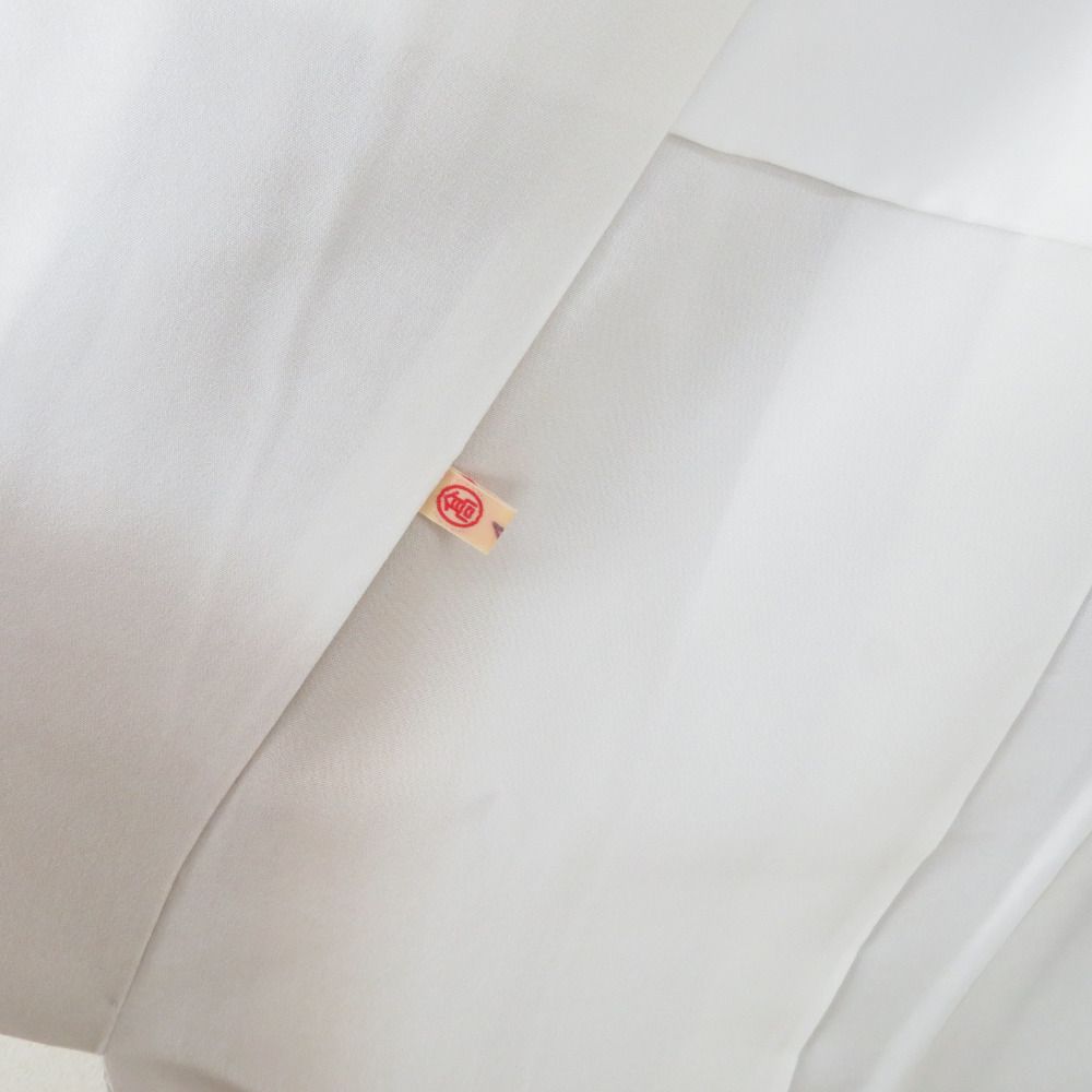 訪問着 縞に唐花文様 グレー色 紫ぼかし 袷 広衿 正絹 紋なし 仕立て