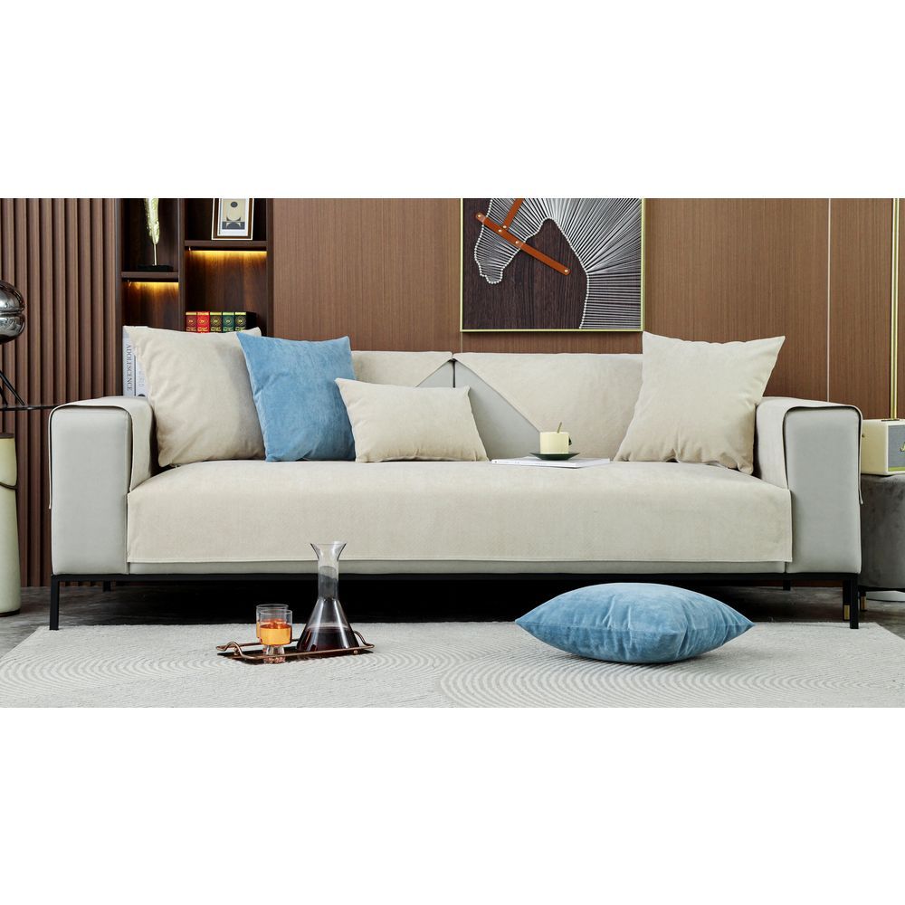 アイボリー  90×120cm  ソファーカバー ソファーシーツ 2人かけ かけるだけ ksofa12 ソファーカバー かけるだけ 2人掛け ソファカバー 二人掛け ソファ カバー ソファー 滑り止め 撥水 はっ水 防