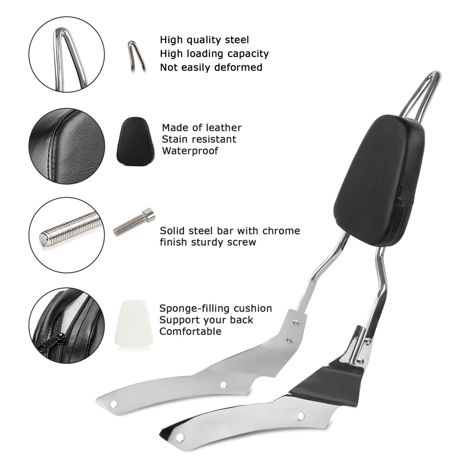 バックレスト 対応 ヤマハ 背もたれ ドラッグスター V-Star タンデムバー 400 リアキャリア付き 650 XVS400 シーシーバー DS400 XVS650 バイク用 DS650