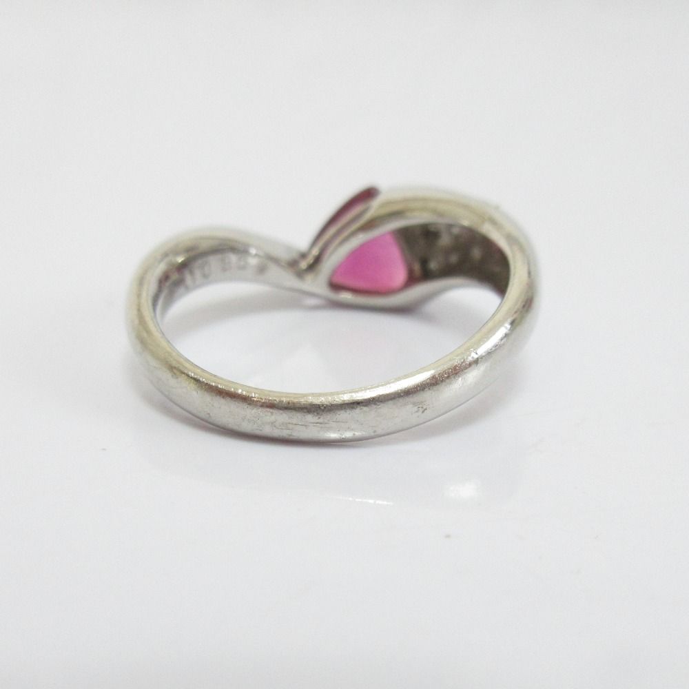 良品 ノーブランド Pt900 ピンクトルマリン 0.98Ct ダイヤモンド0.11Ct  