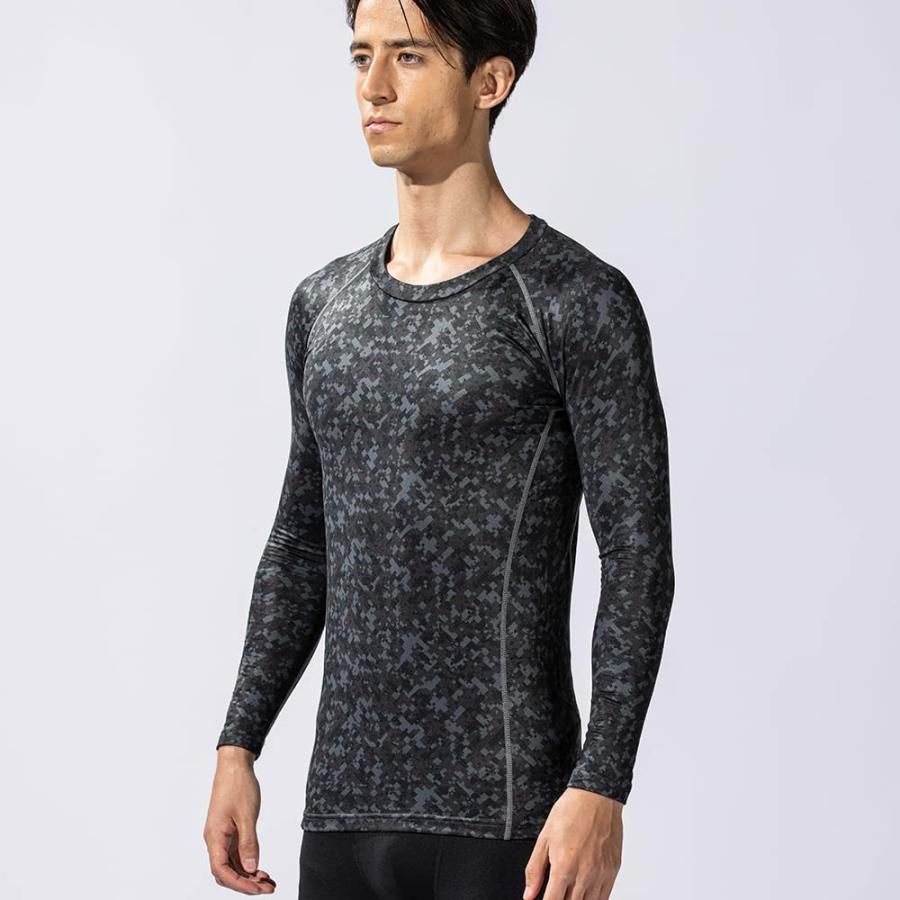 おたふく手袋 冬用インナー 長袖 丸首 保温 起毛 コンプレッション 吸汗速乾 メンズ JW-174 迷彩 L 5枚組 LLC-HASEGAWATOSO_COM