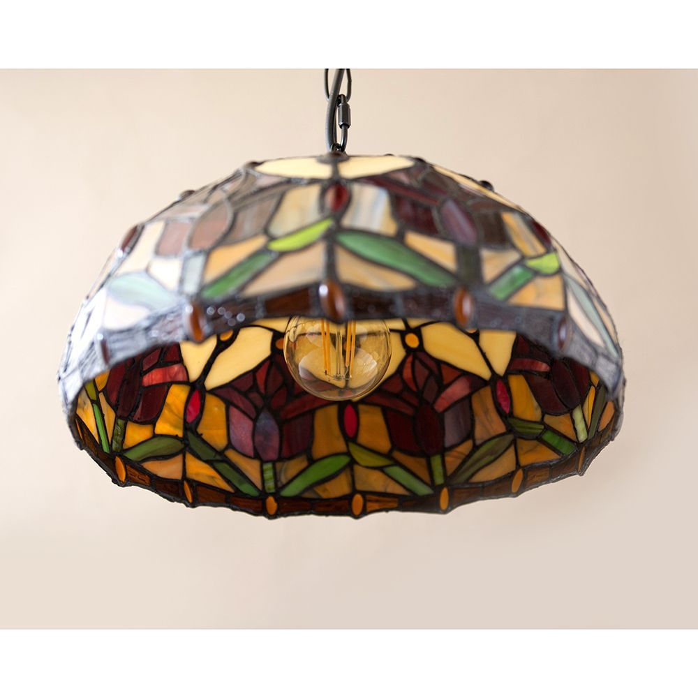 アンティーク調 ペンダントライト レトロ バラ 薔薇柄 ティファニー