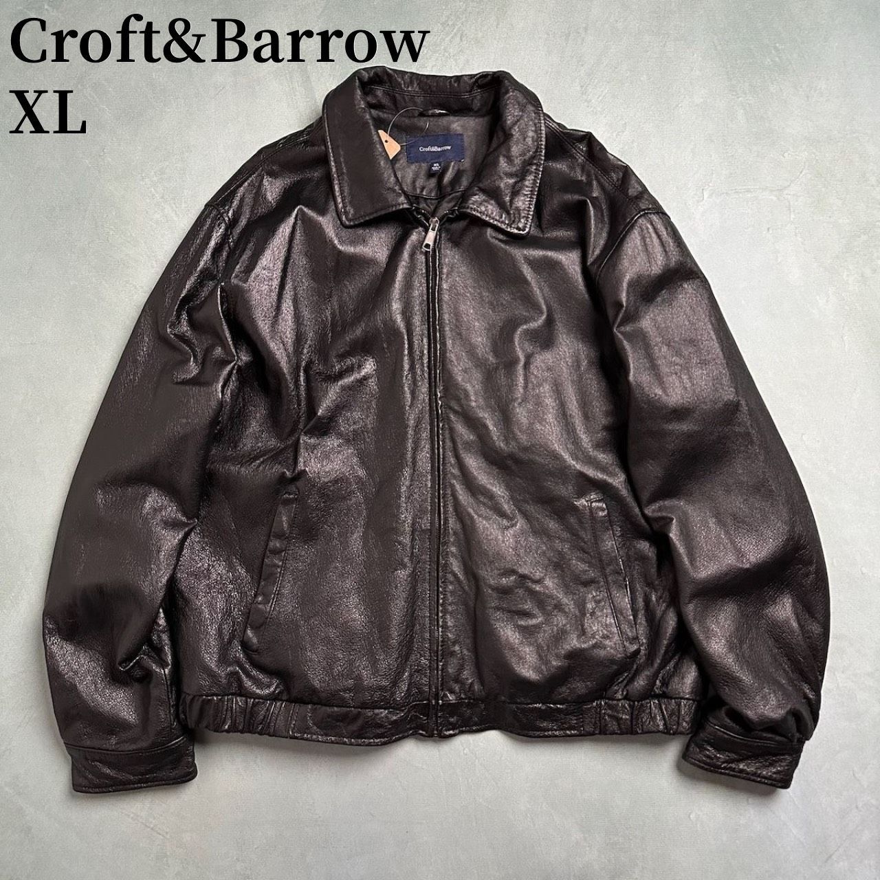 90s Croft&Barrow leather レザーブルゾン XL ブラック 90s Croft&Barrow leather レザーブルゾン XL ブラック
