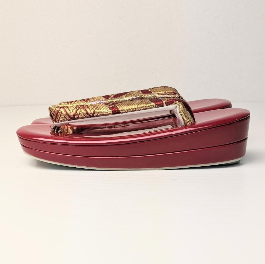 草履バッグセット 振袖 帯地 金 赤 古典 フリーサイズ w48-8 - メルカリ
