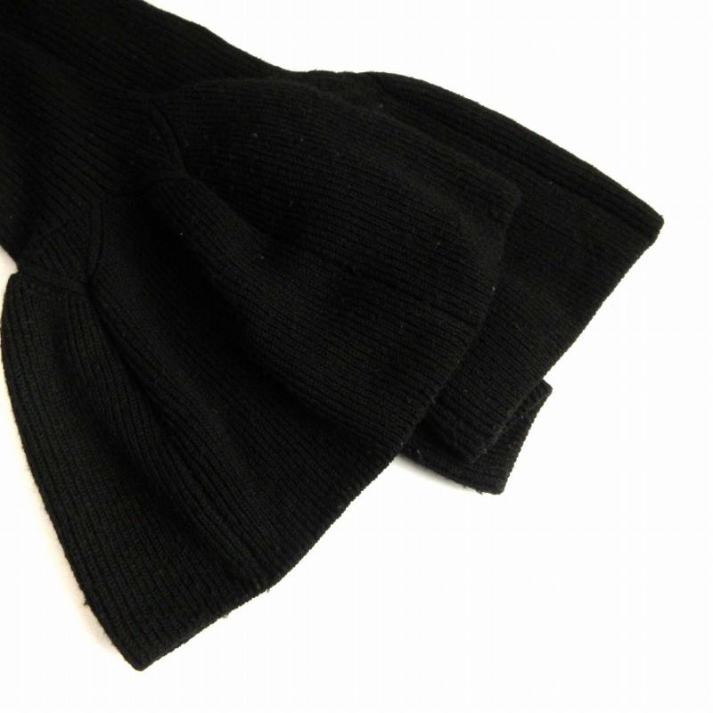 ソブ sov. ダブスタ ニット 長袖 タートルネック リブ ウール 黒 ブラック 38