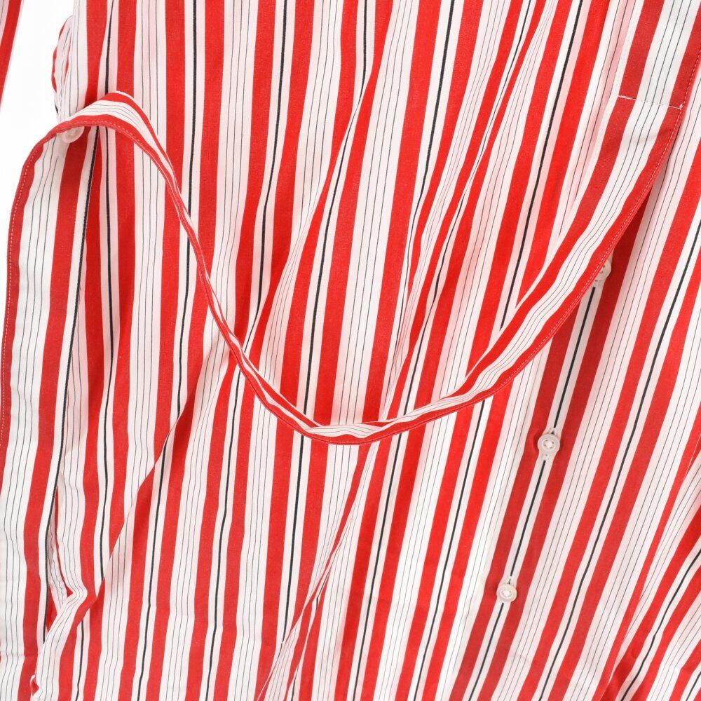 JILSANDER(ジルサンダー) マンダリンカラー ストライプシャツ レッド 