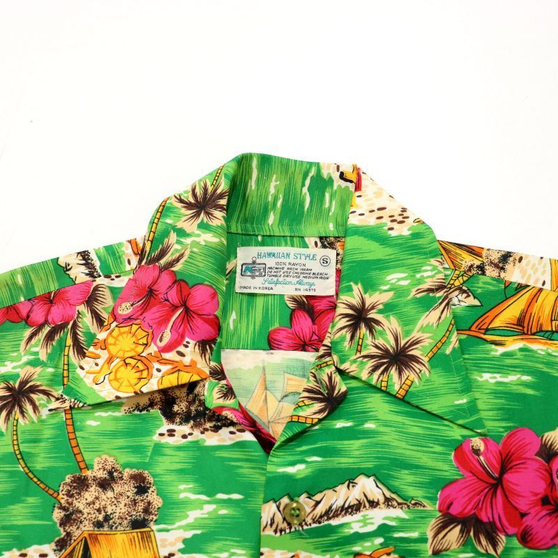 その他ブランド / 70s～/K mart/USA製/アロハシャツ/S/ポリエステル/コットン 70s vintage Kmart ハイビスカス柄 アロハシャツ メンズ 表記Sサイズ
