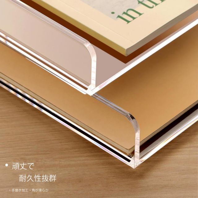 書類整理 レターケース 書類トレー アクリル製 A4サイズ対応 オフ ィス デスク収納 ホームオフ ィス 文房具整理 重ねて省スペース 横型 幅22.5×奥行31.5×高さ4cm 個 4個セット WWW_SKLAD-KIRPICHA_RU