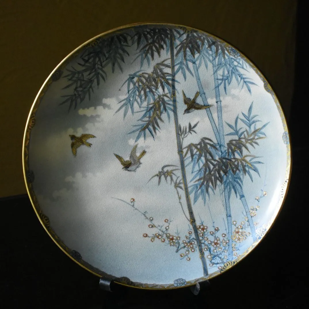 海】江戸期 白薩摩 花鳥文花瓶 在銘 骨董品 時代品 美術品