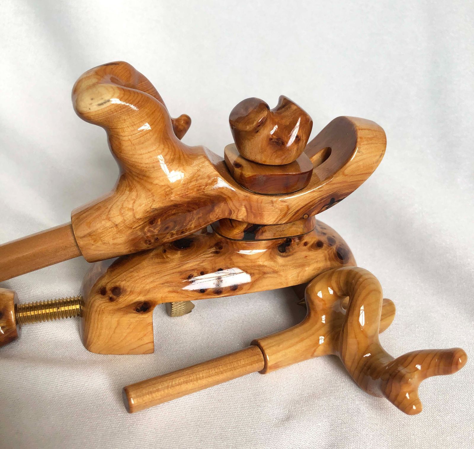 ヘラブナ 天然木崖柏（ヒノキ) 弓型万力 ヘラブナ釣具用品 袋竿