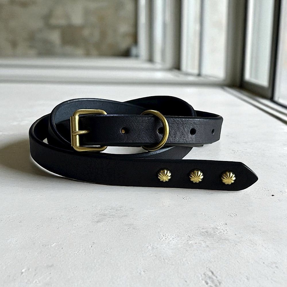 スタッズレザーベルト　ナローベルト スタッズ ナローベルト 日本製 栃木レザー ベルト 垂らすベルト