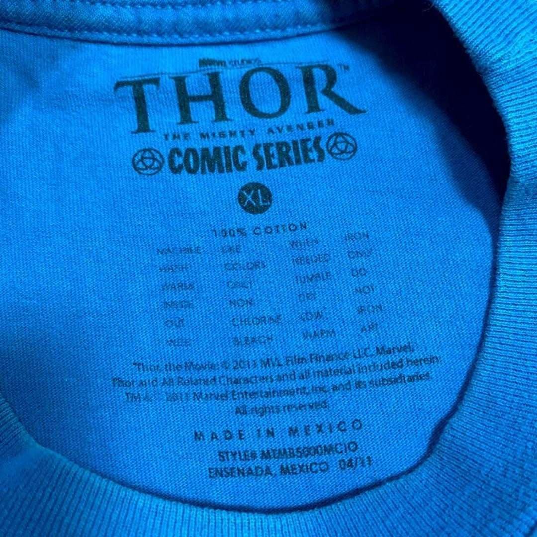 ユーズド 半袖 tシャツ 古着 KGX THOR 青 MARVEL マーベル マイティ