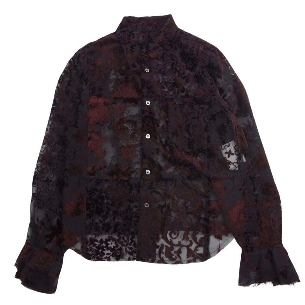 tricot comme des garcons   花柄タックブラウス tricot コムデギャルソン 花柄 レース シアー シャツ ブラウス