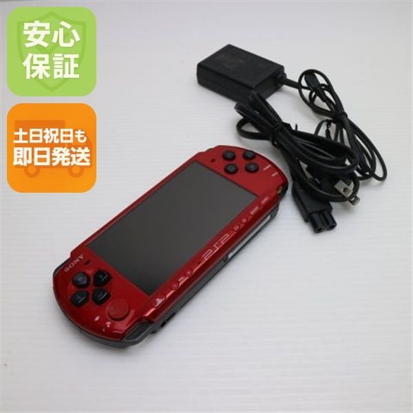 超 PSP-3000 ブラック レッド game SONY PlayStation Portable 本体 土日祝発送OK 07000