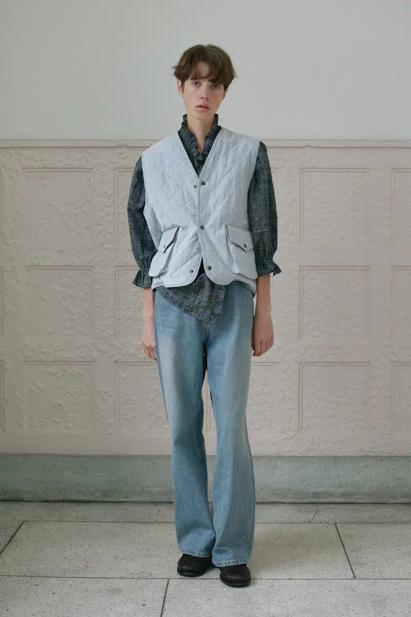 ビアプレーン ベスト VIA SUEDE QUILT VEST SKYBLUE