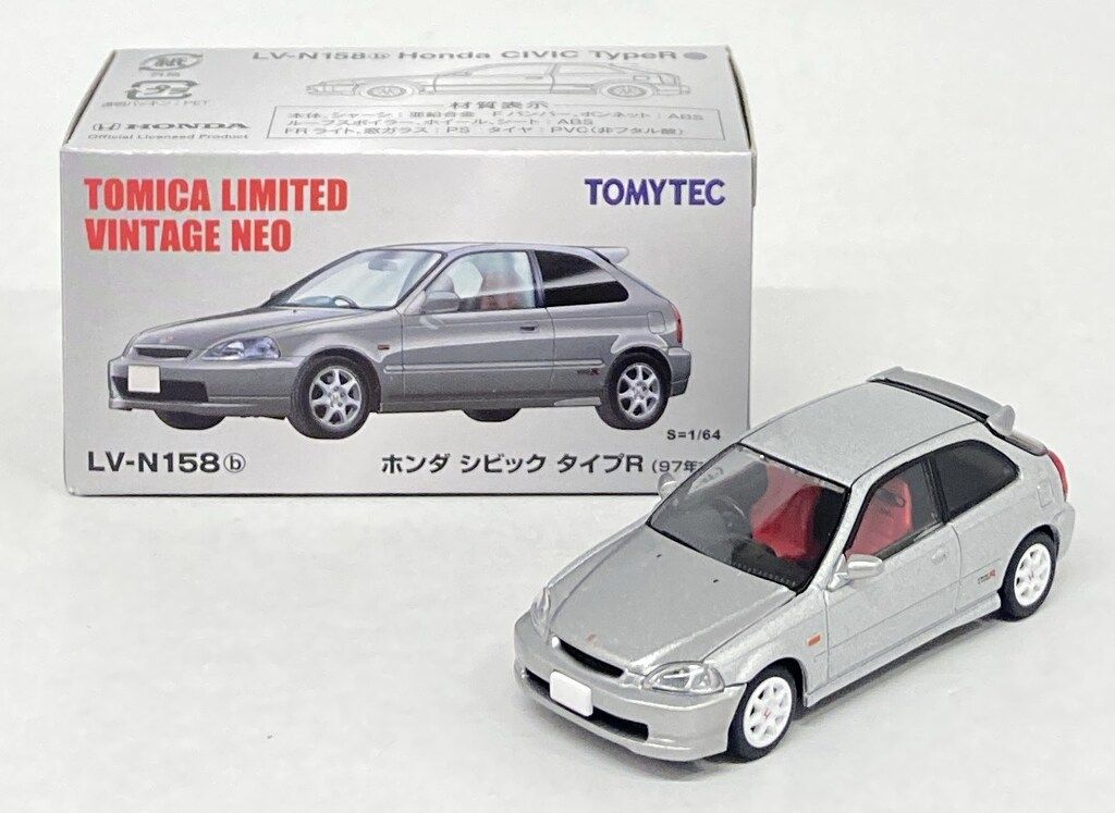 トミーテック TOMICA LIMITED VINTAGE NEO シビック タイプR（97年式) (銀) LV-N158b