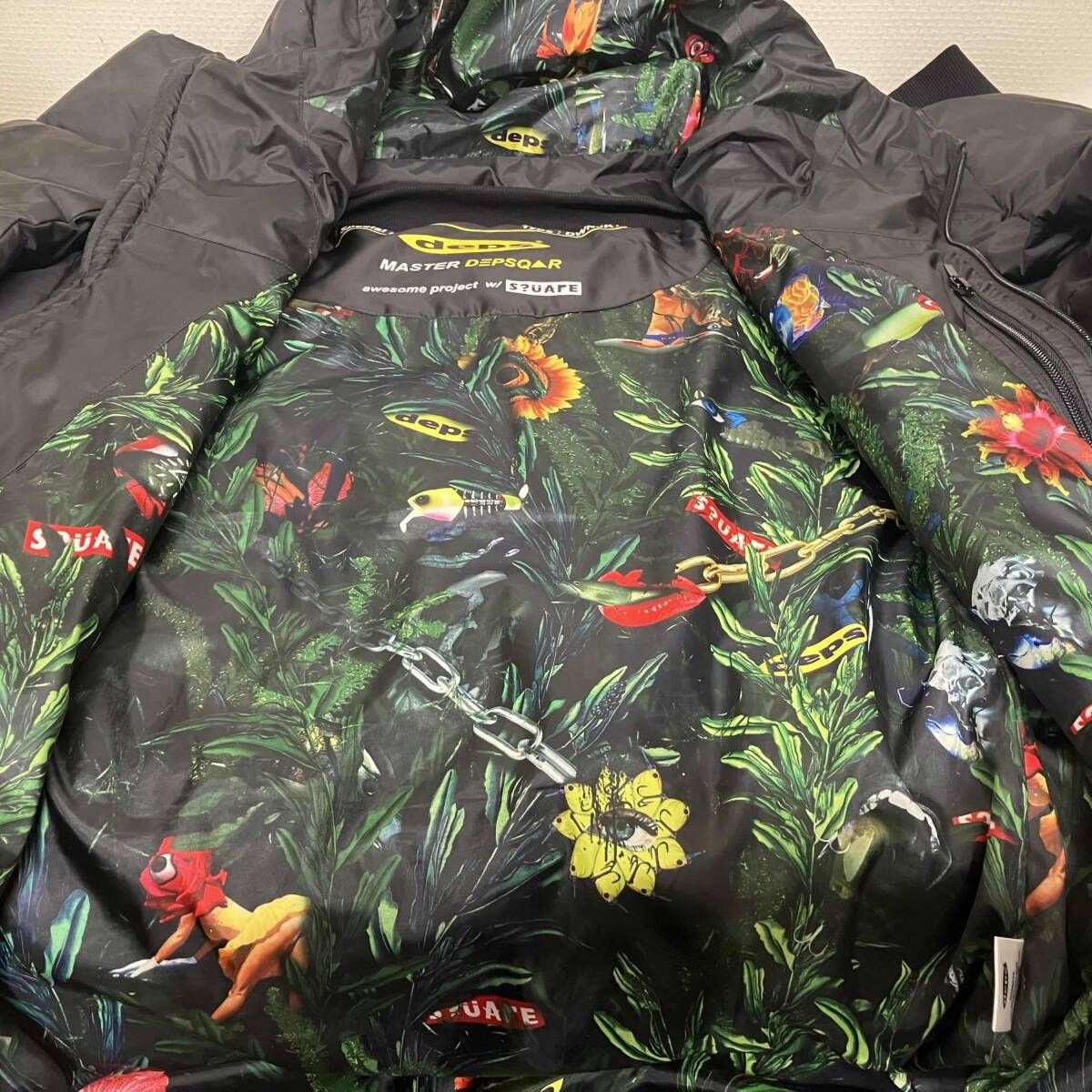 最終値下げ　deps×スクエア限定ダウンジャケット　サイズM DEPS SQUARE DOWN JACKET BLACK デプス スクエア ジップアップ ダウン