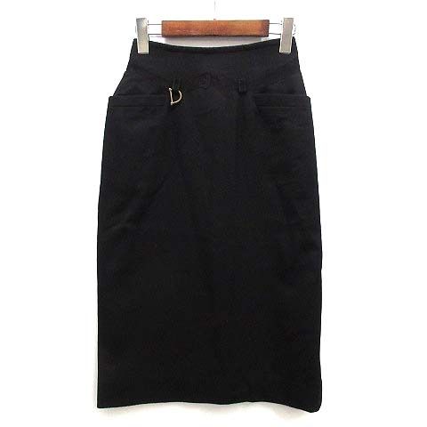グッチ GUCCI カシミヤ100％ タイト スカート レザーベルト