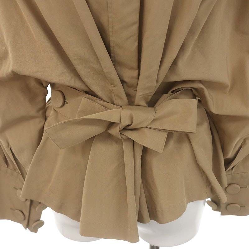 美品☆ADORE アドーア　モダールエステルジャケット　ベージュ　36 アドーア ADORE モダールエステルジャケット ノーカラー