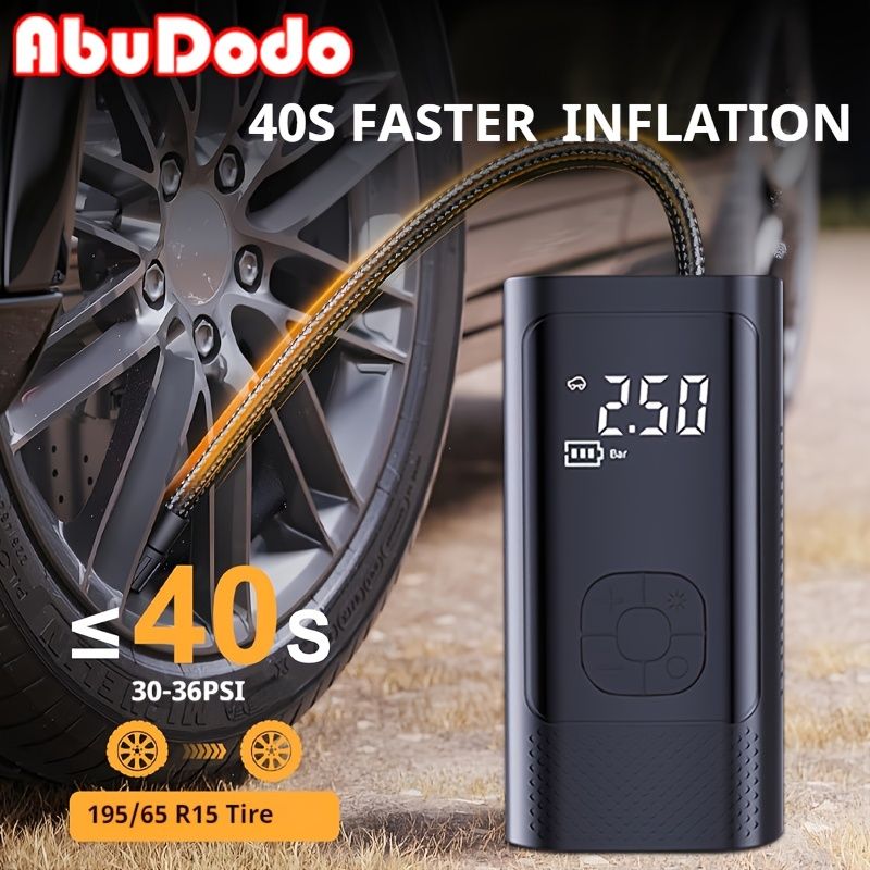 ABUDODO デジタルディスプレイ付きポータブルエアコンプレッサー
