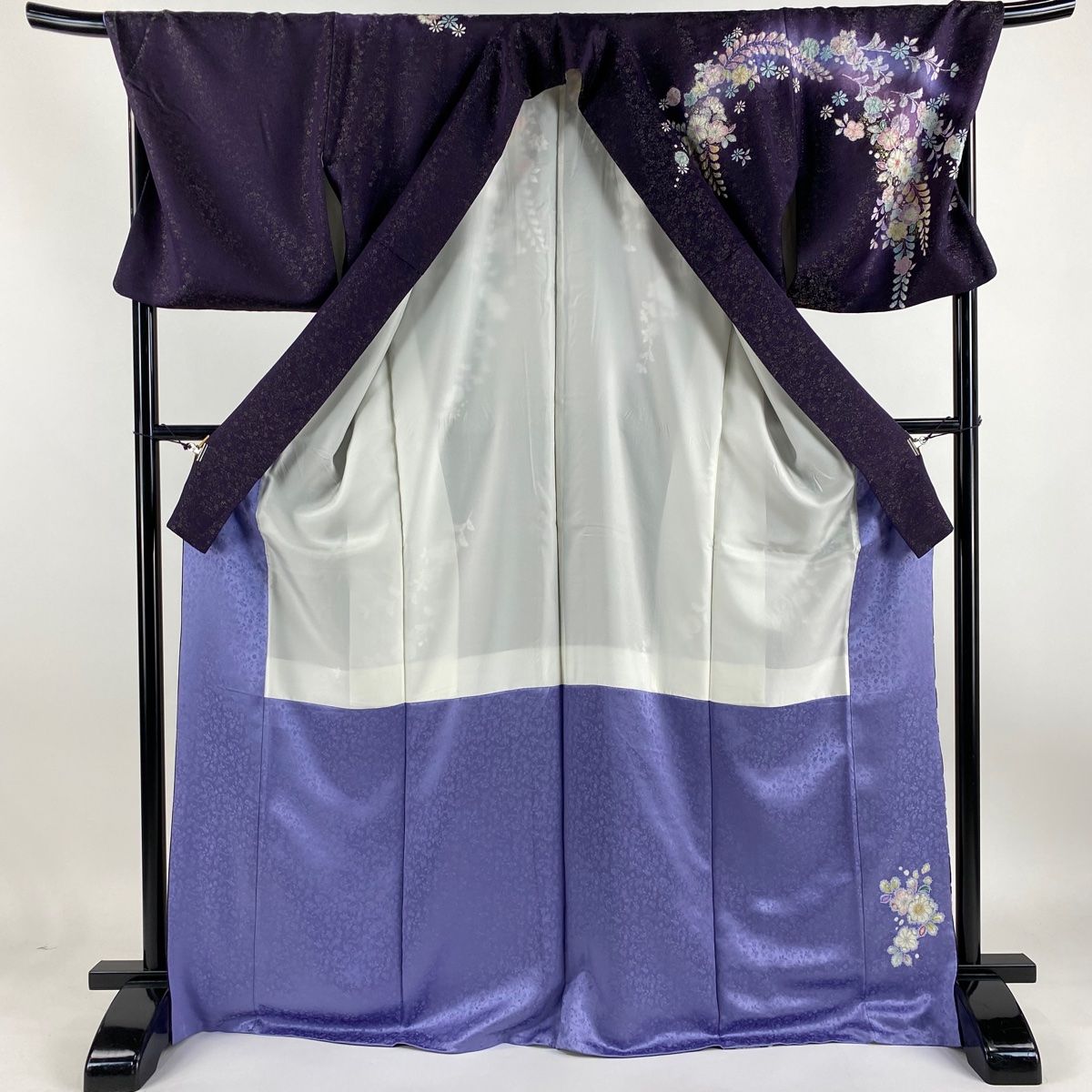 訪問着 身丈171.5cm 裄丈71.5cm L 袷 徳永憲峯 落款 辻ヶ花 銀通し  