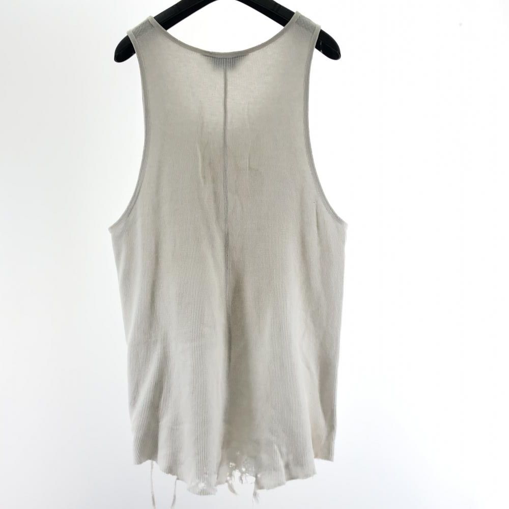 ANCELLM ダメージワッフルタンクトップ ANCELLM - DAMAGE WAFFLE TANK TOP | GRAY | タンクトップ