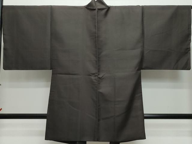 平和屋着物●男性　お召　羽織セット　憲法黒茶色　赤墨色　正絹　逸品　CAAS8604vf 平和屋着物○男性 お召 羽織セット 憲法黒茶色 赤墨色 正絹 逸品