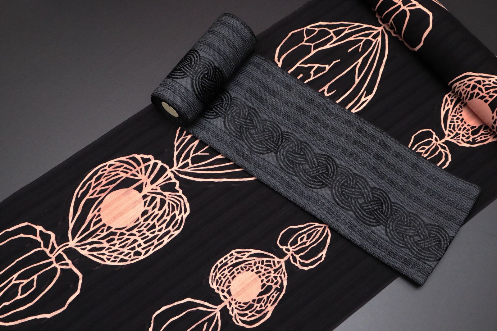 竺仙　かげろう　鬼灯　浴衣反物　キングサイズ 竺仙 かげろう 鬼灯 浴衣反物 キングサイズ 竺仙 紬ゆかた 男メンズ